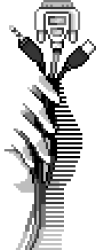 Wires logo: a pixel-art hand holding cables